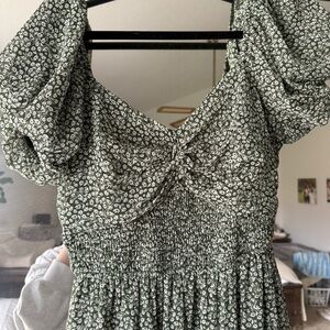 Cottage floral dress peasant milkmaid